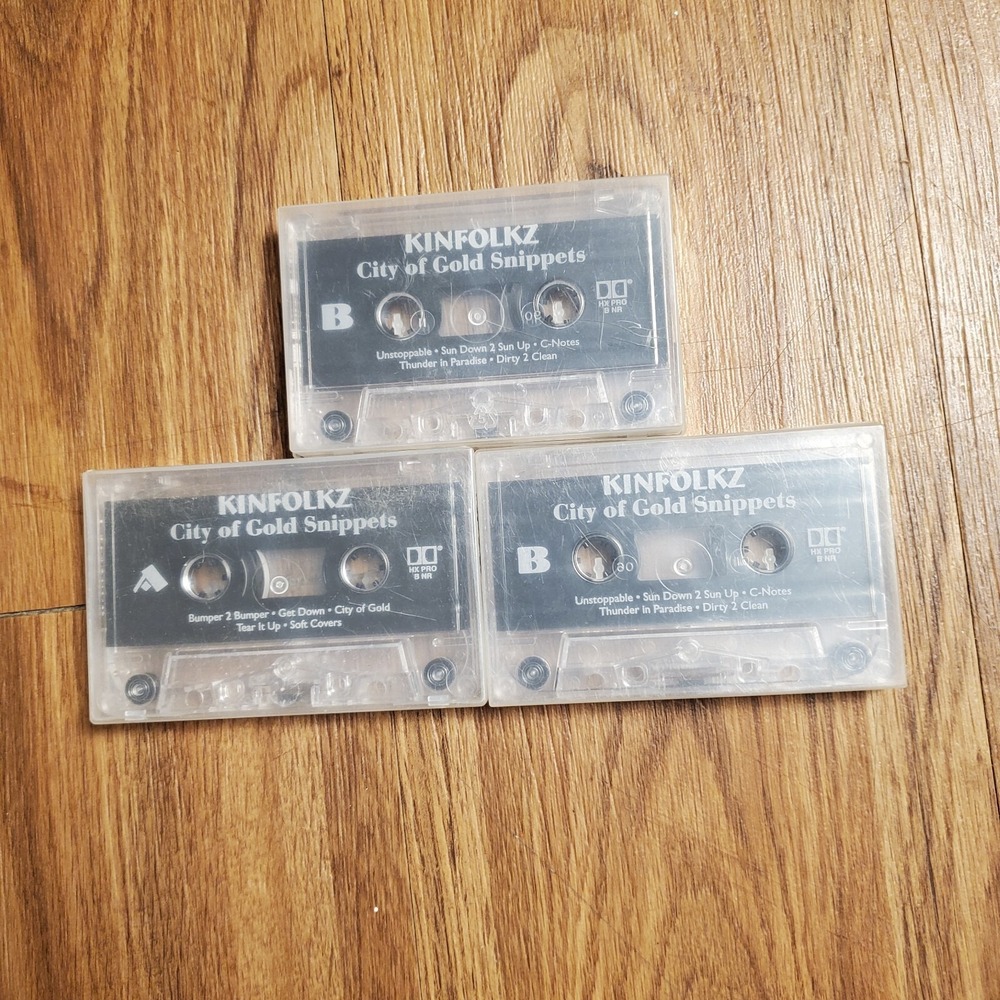 Lot‎ of 3 Kinfolkz City Of Gold Snippets Album 1999 Cassette Tape - Promos